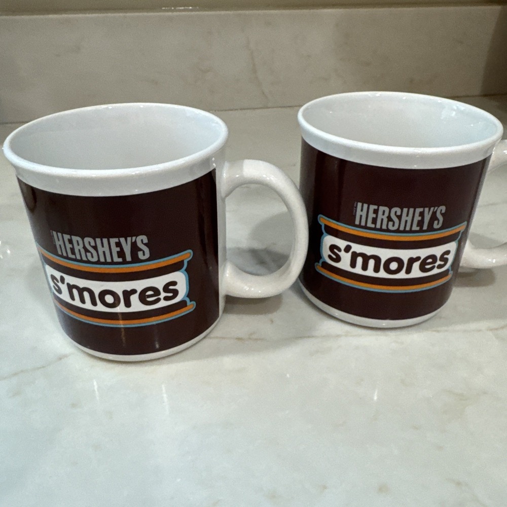 Pair Of Hershey's Smores Mug White Brown Galerie Dishwasher Microwave Safe